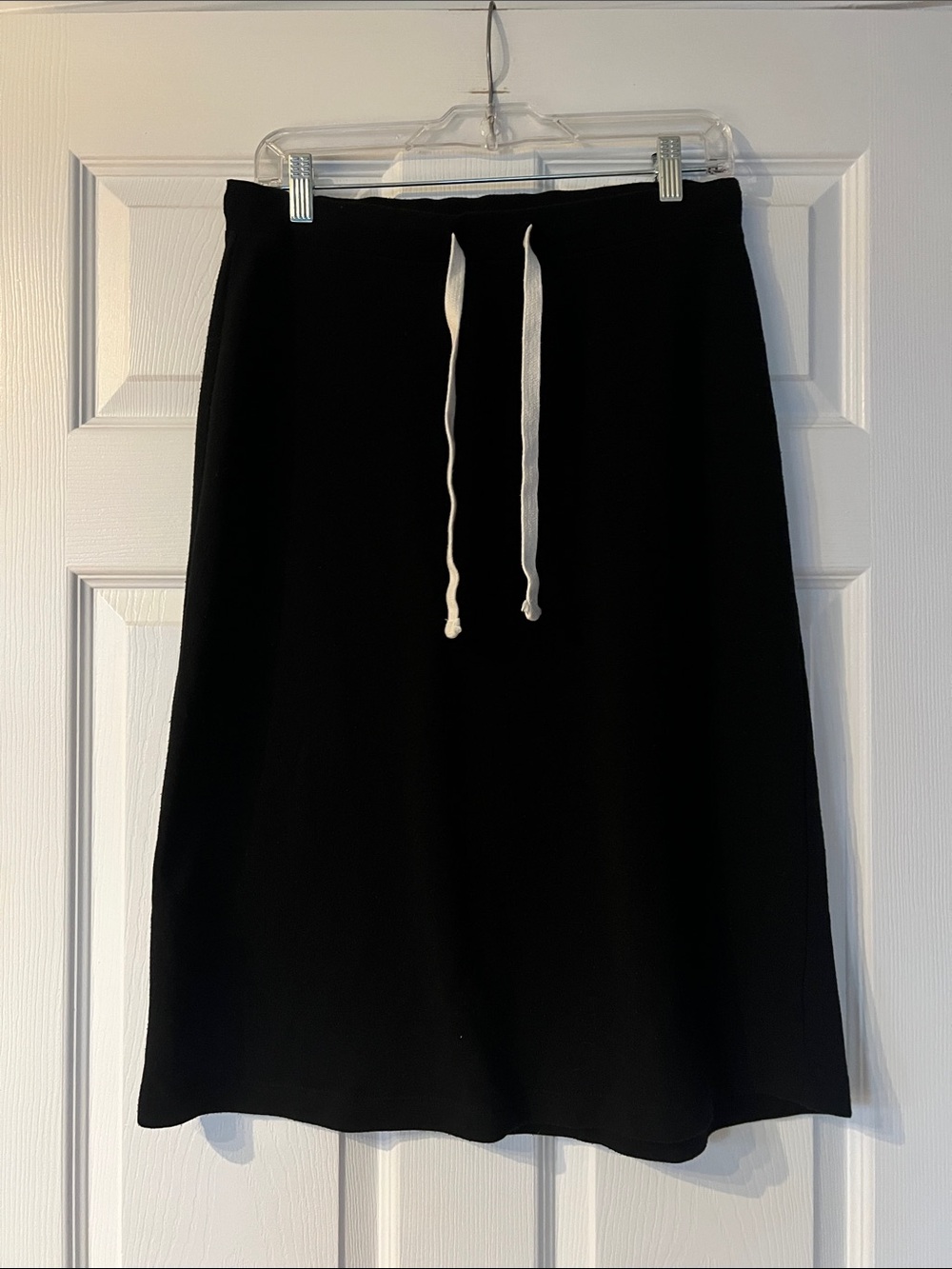Joe Fresh Black Midi Knit Skirt with White Drawstring